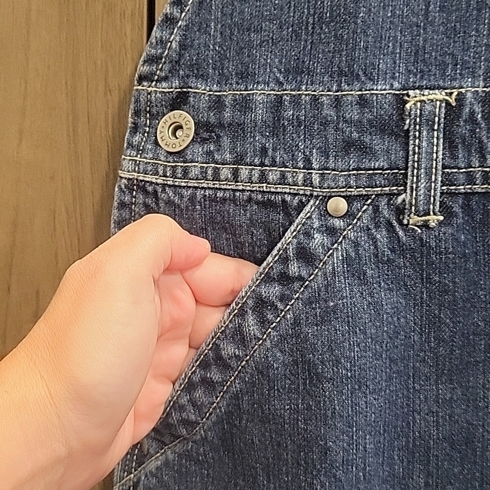Tommy Hilfiger-Vintage 90s Denim Jean Skirt overalls-Size 8 - Picture 9 of 17